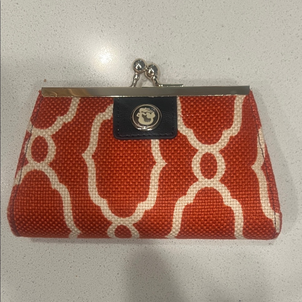 Spartina 449 leather & linen coin purse